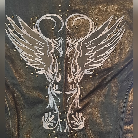 Vance Leather Ladies XL Vest Reflective Embroidered Phoenix Wings Conceal Carry - Picture 5 of 9